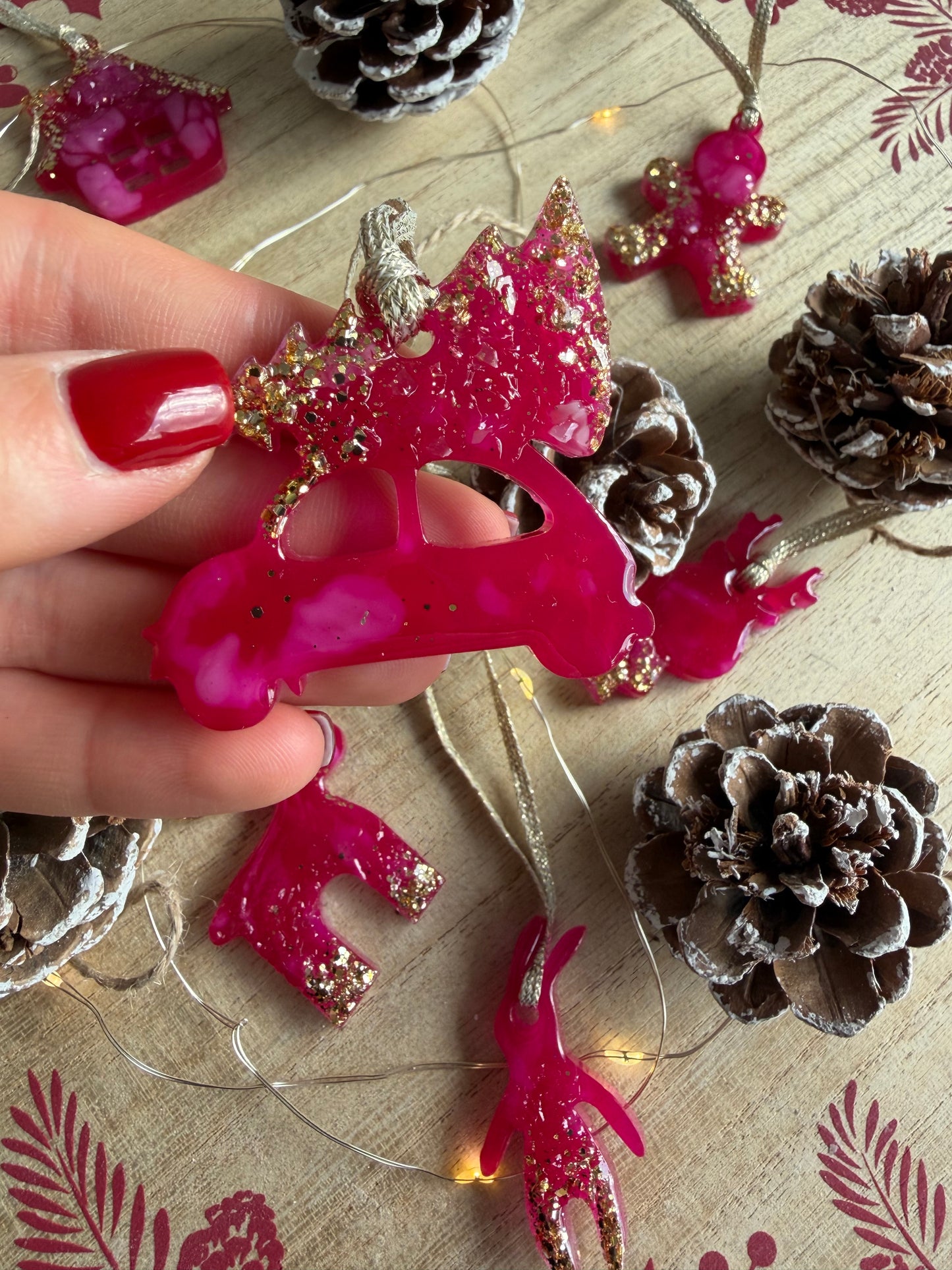 Mini Christmas Tree Ornament Set (8 pcs)