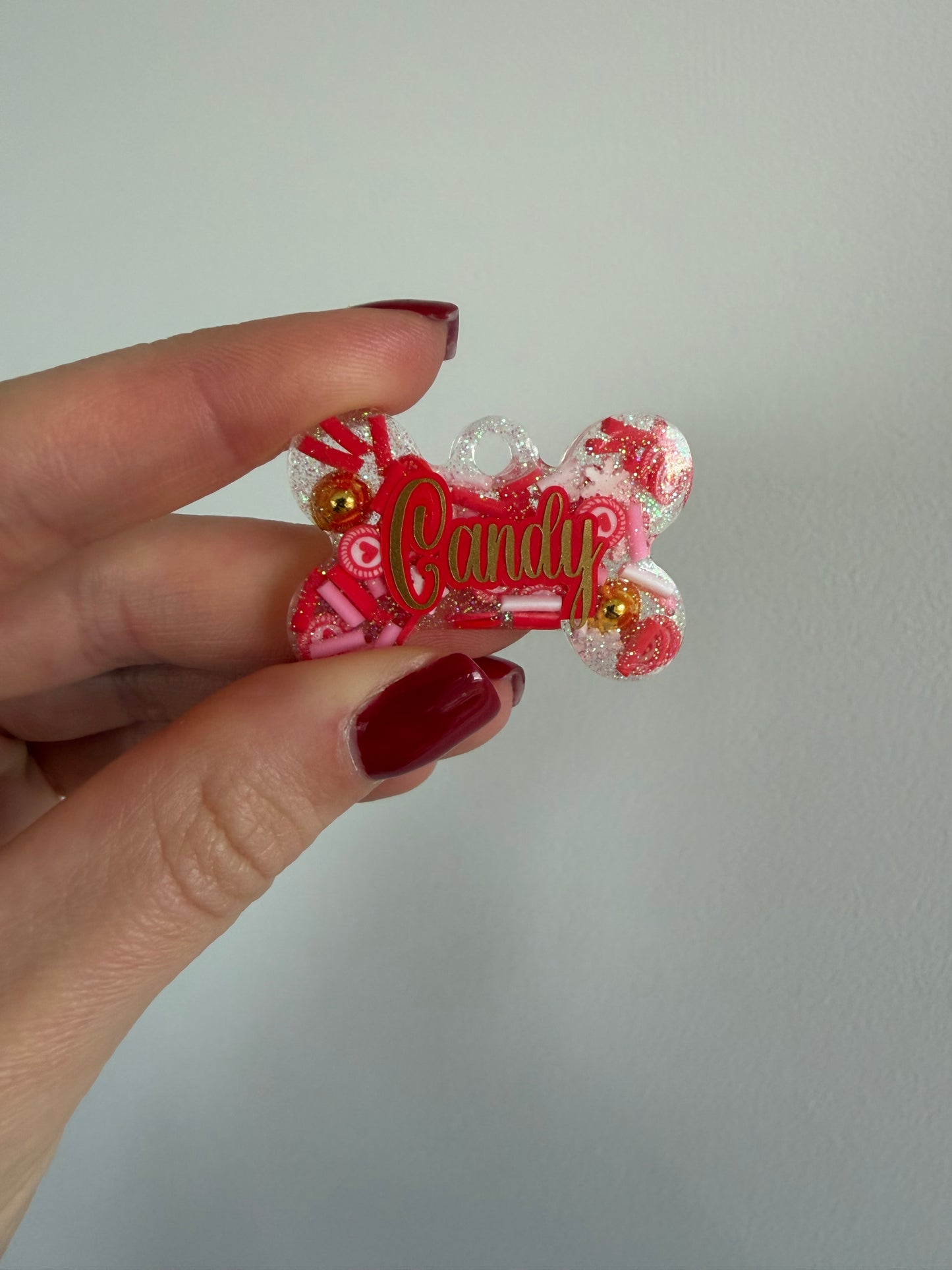 Christmas Candy Pet Tags