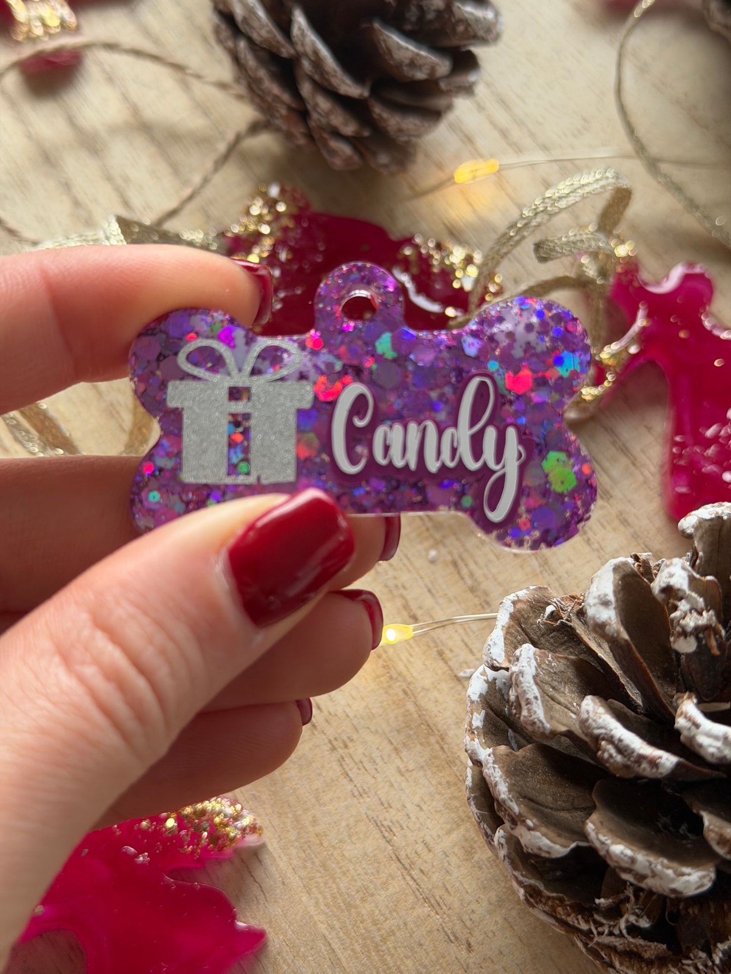 Christmas Pet Tags (Purple)