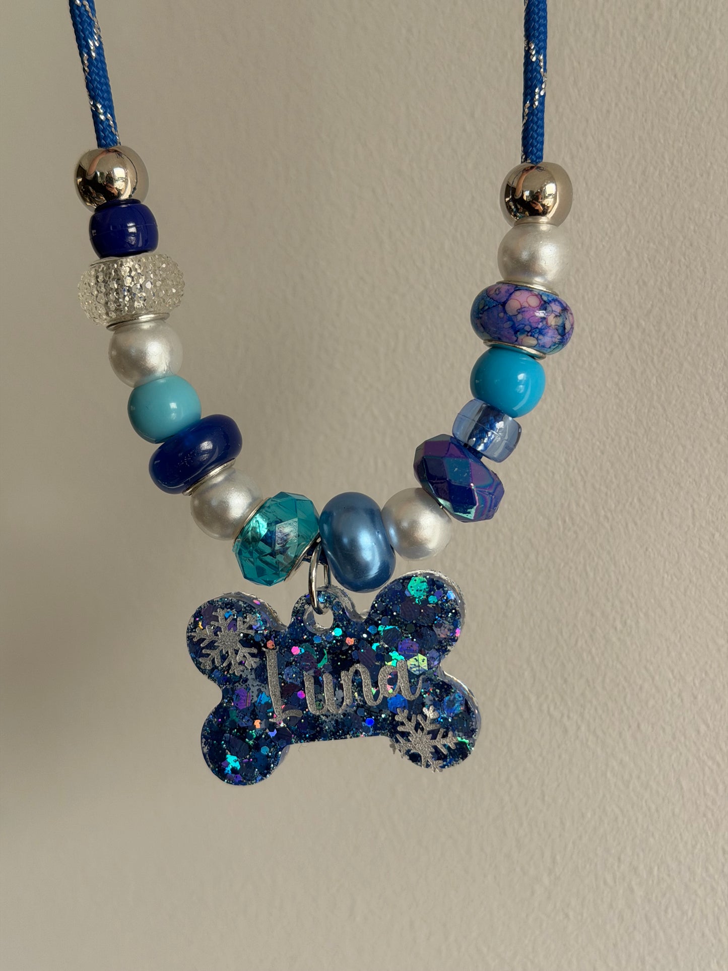Blue Christmas Pet Collar