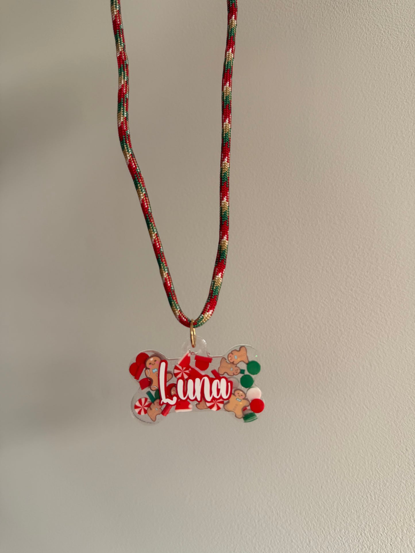 Christmas Pet Collar (Rope+ Tag, without Beads)