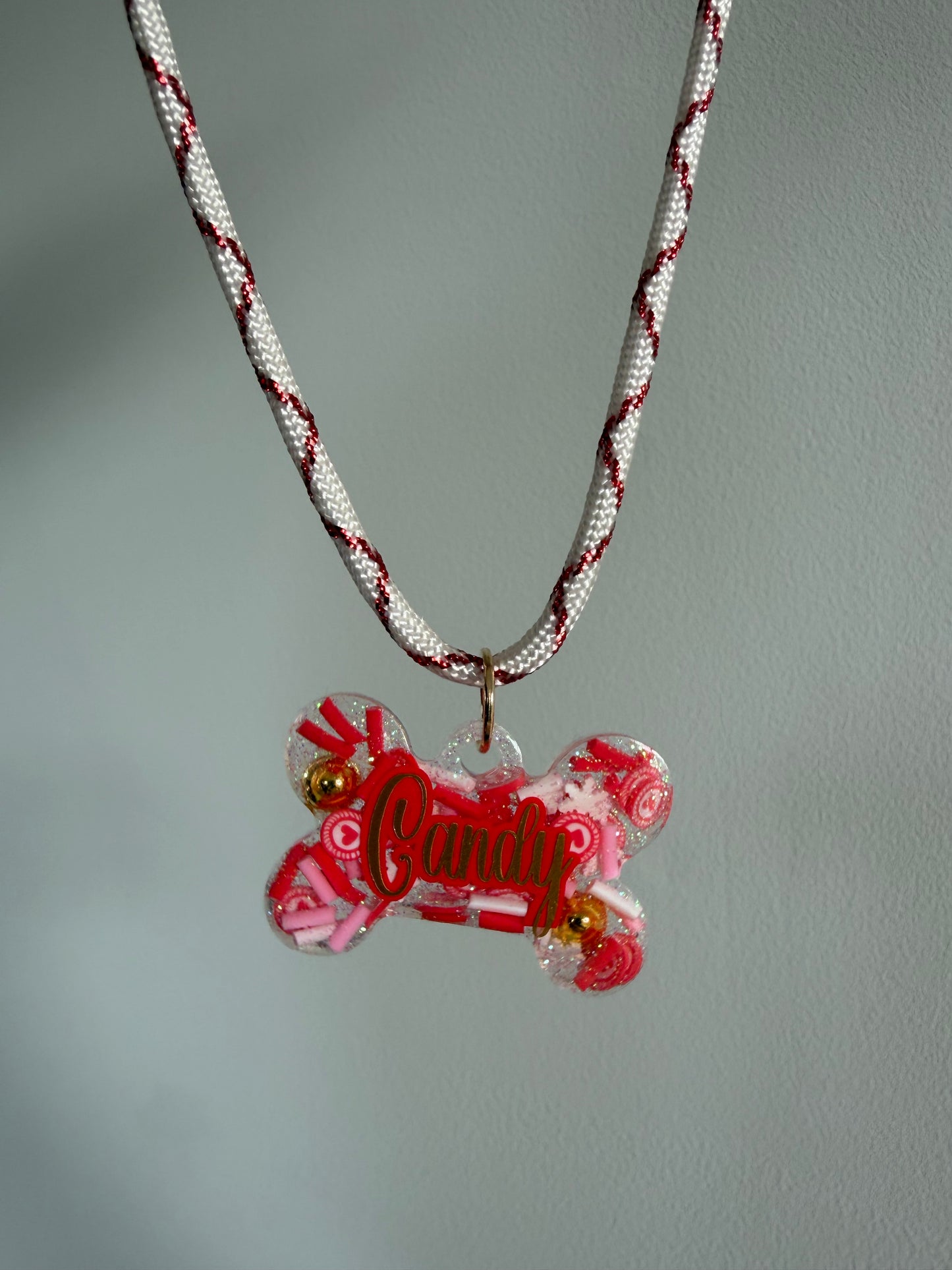 Christmas Pet Collar (Rope+ Tag, without Beads)