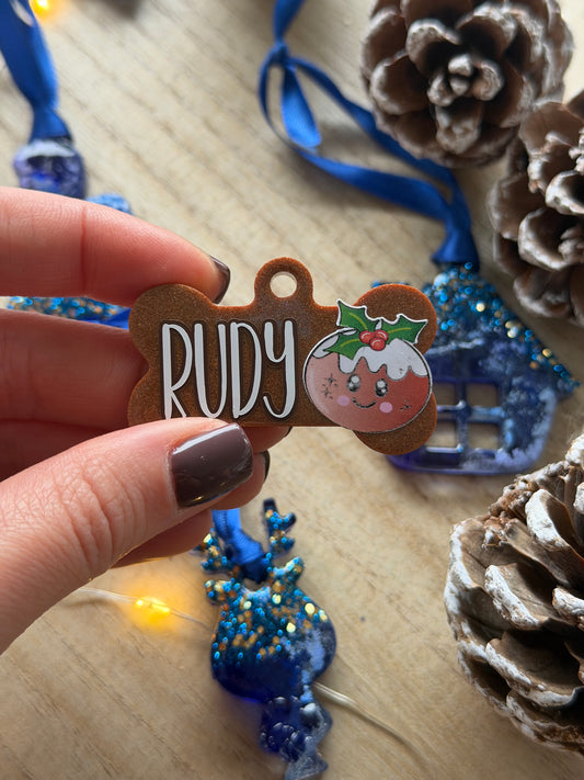 Christmas pudding Pet Tags