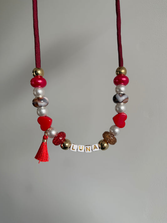 Valentines Beaded Pet Collar