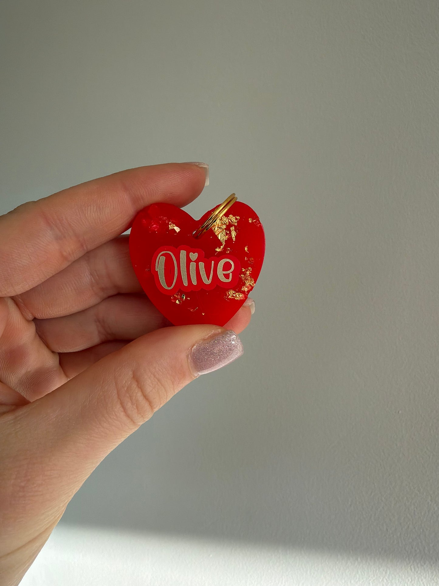 Valentines (red/gold) Pet Tags