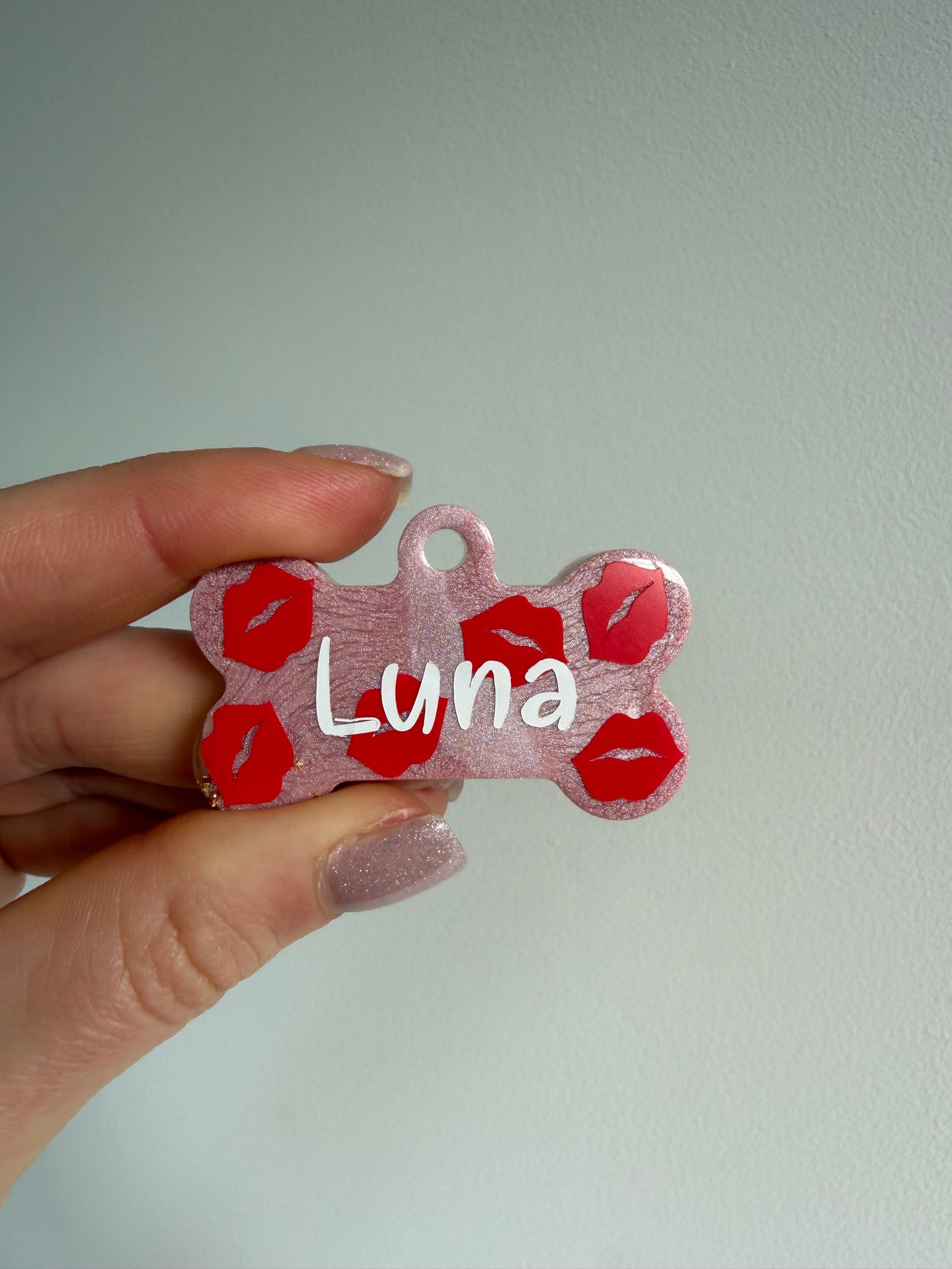 Valentines Lips Pet Tags