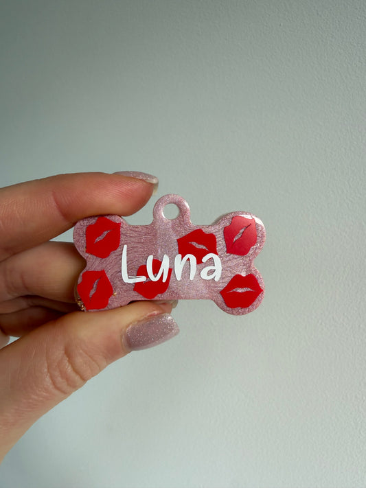 Valentines Lips Pet Tags