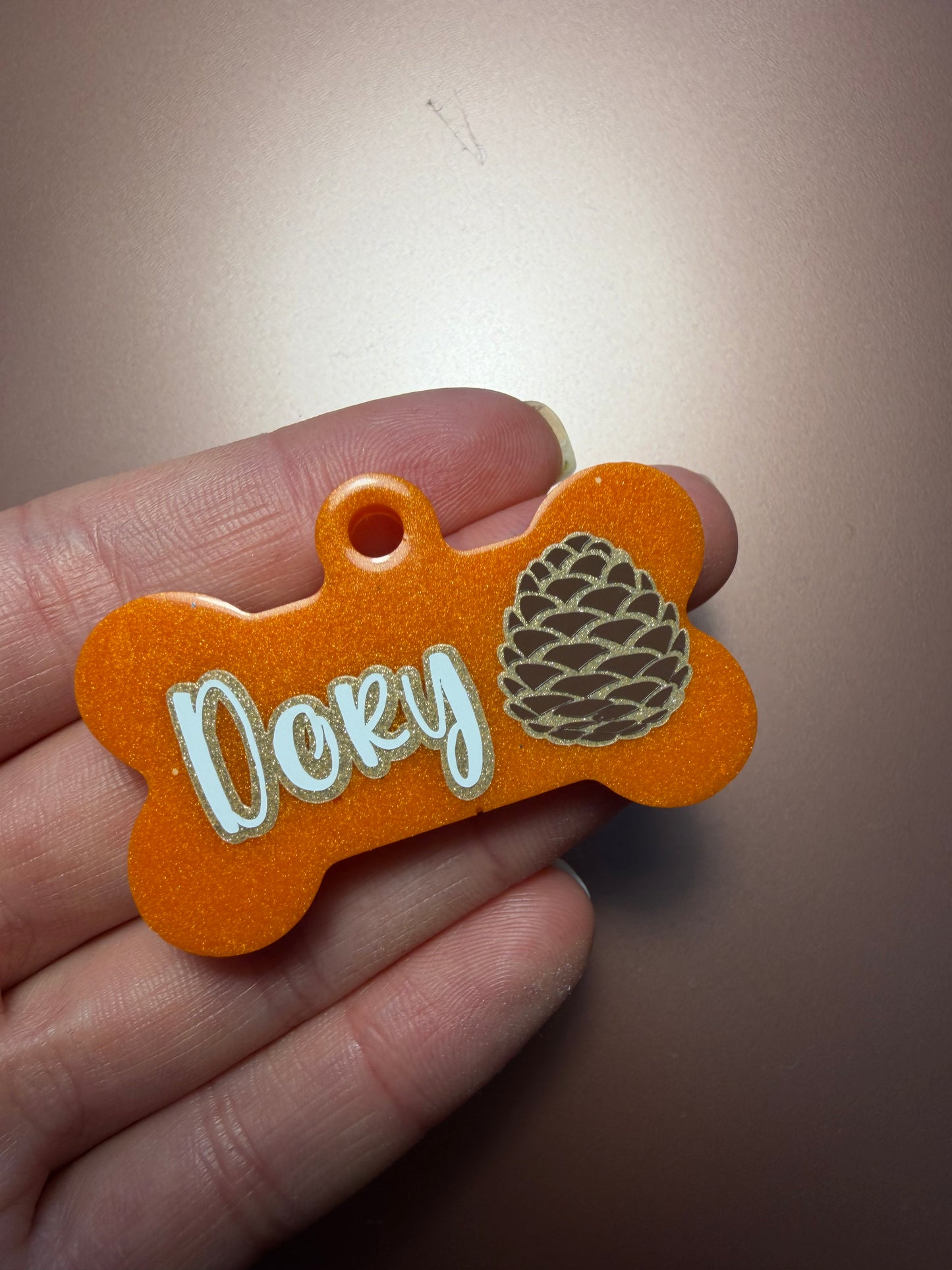 Autumn Pine Cone Pet Tags